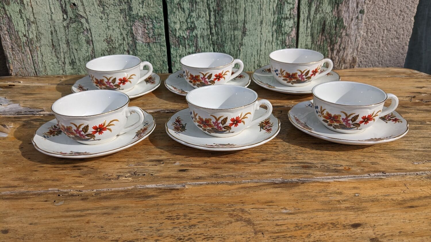 Lot de six tasses Digoin modèle Trouvère