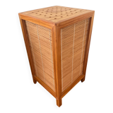 Vintage wooden and wicker lamp