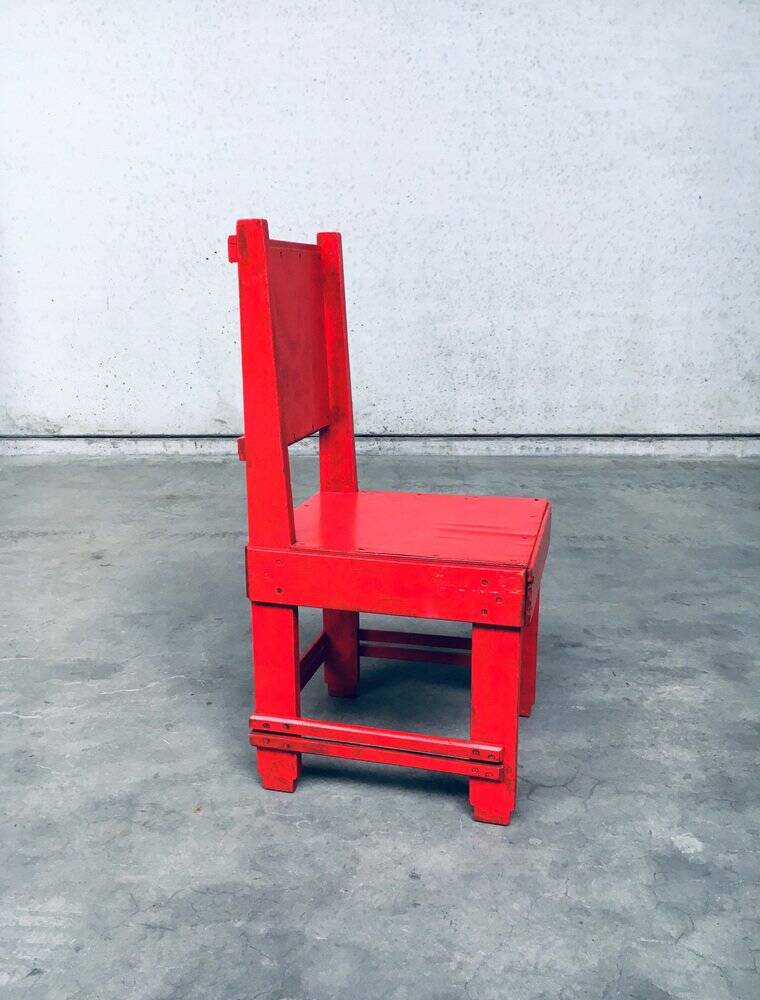 De Stijl Movement Design Red Chair attributed to Jan Wils, Netherlands, 1920s