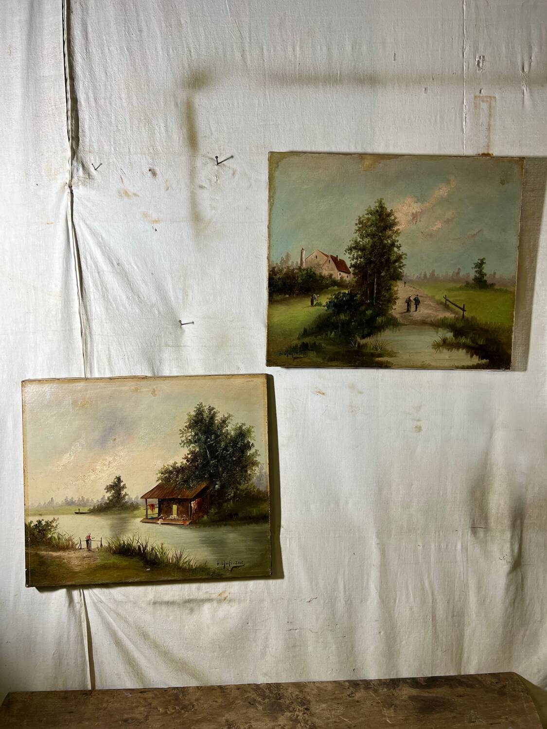 Pair of oils on canvas