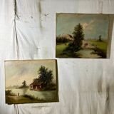 Pair of oils on canvas