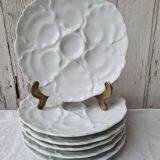 Six Bavarian porcelain oyster plates