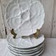 Six Bavarian porcelain oyster plates