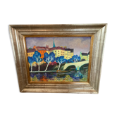 Oil on canvas "blue trees"