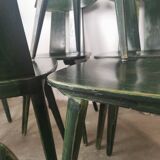 Set of 10 wooden bistro chairs