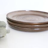 Flat plates x3, artisanal pottery, France
