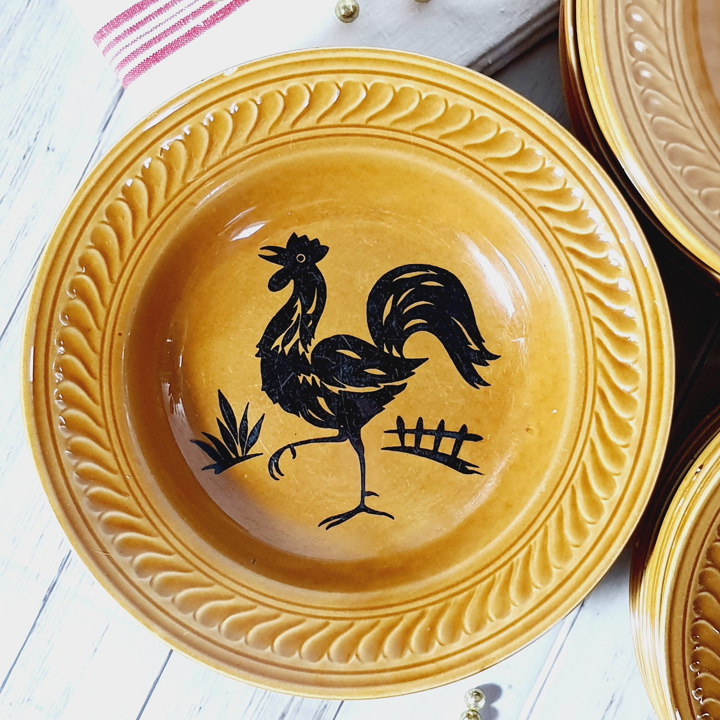 Set of plates of Gien decoration rooster