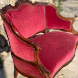 Louis XV style bench in Walnut, 19th century period