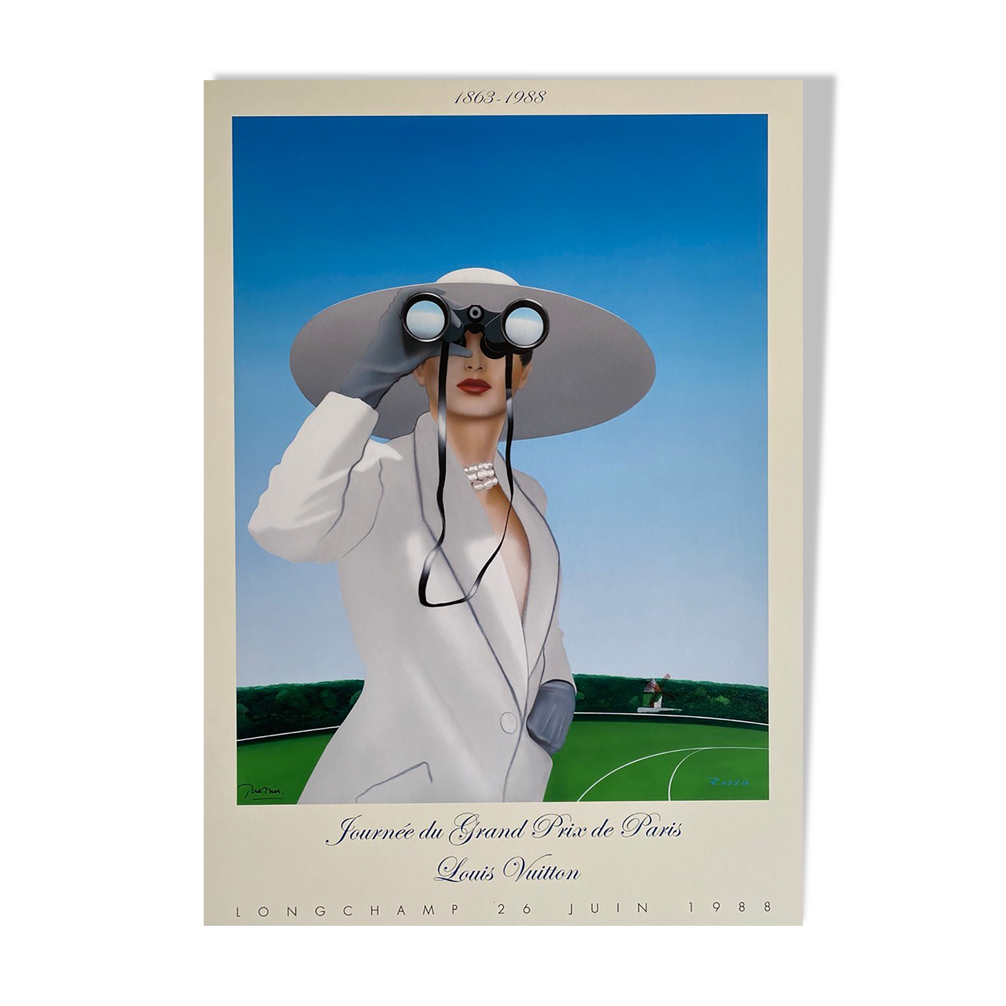 Poster Razzia - Day of the Grand Prix de Paris - Louis Vuitton 1988 - Signed by the artist