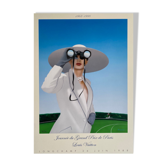 Poster Razzia - Day of the Grand Prix de Paris - Louis Vuitton 1988 - Signed by the artist