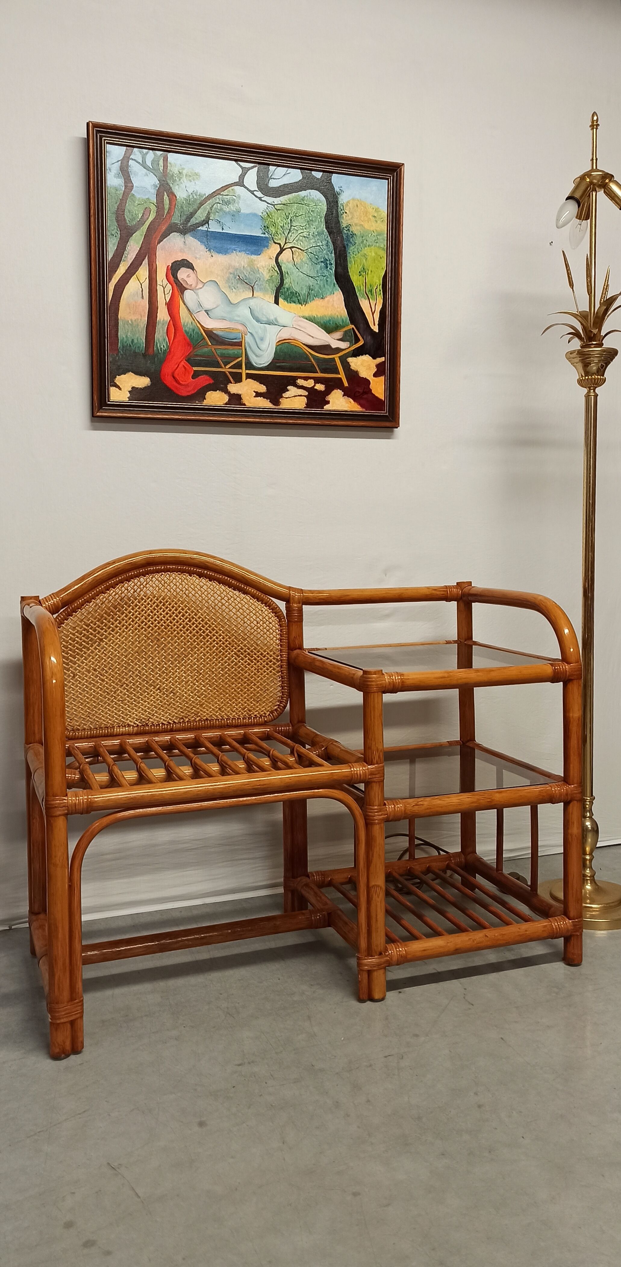 Furniture phone bamboo rattan and wicker