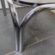 Chrome metal coffee table with smoked glass top from the 70s
