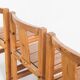 Set of four Scandinavian style chairs + bench. Pine wood. Produced by Sotka. Finland 70s