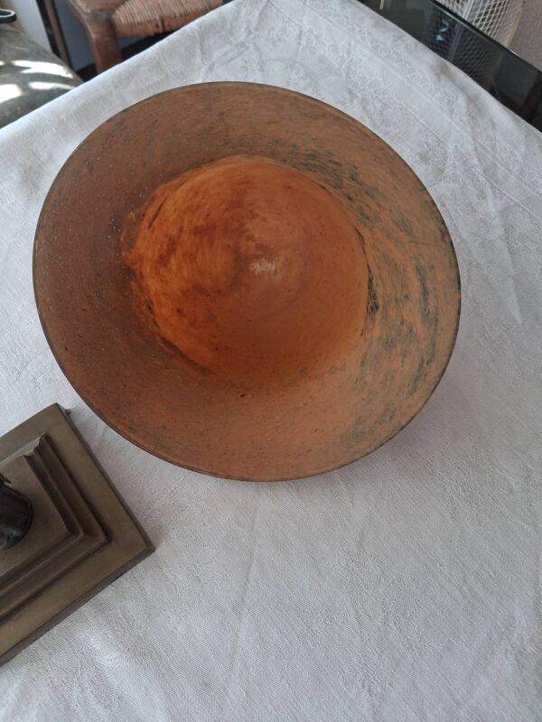 Lampe champignon pate de verre et bronze art nouveau