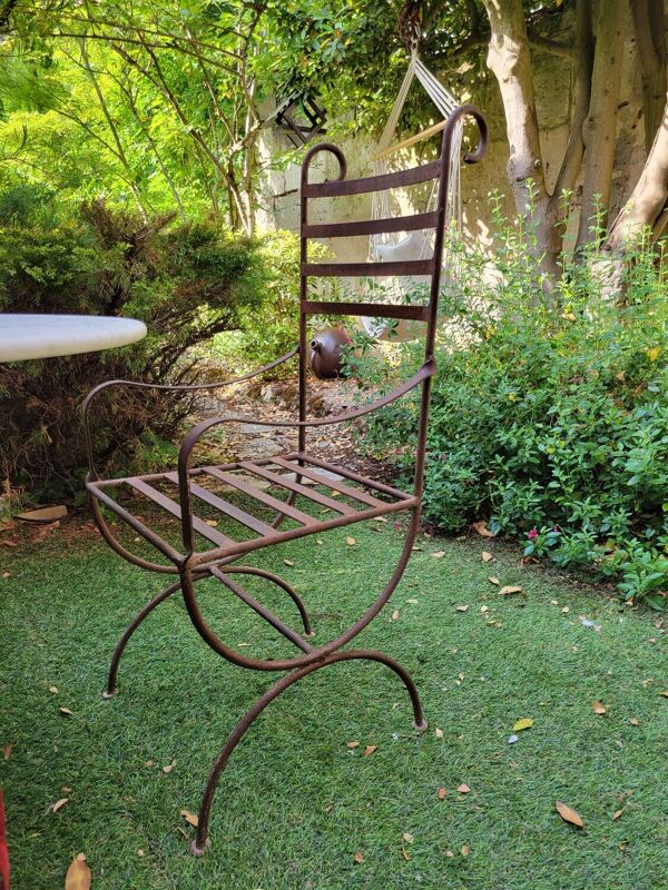 4 fauteuils en fer forgé