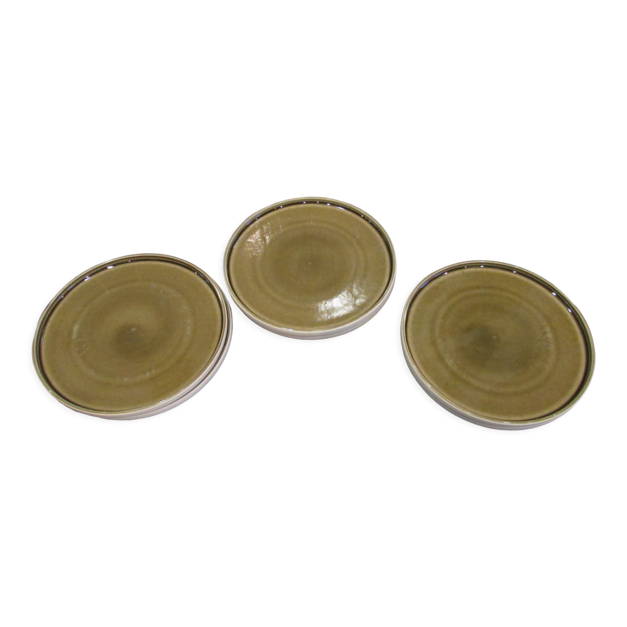 6 flat round olive plates, Nara collection by Playground.