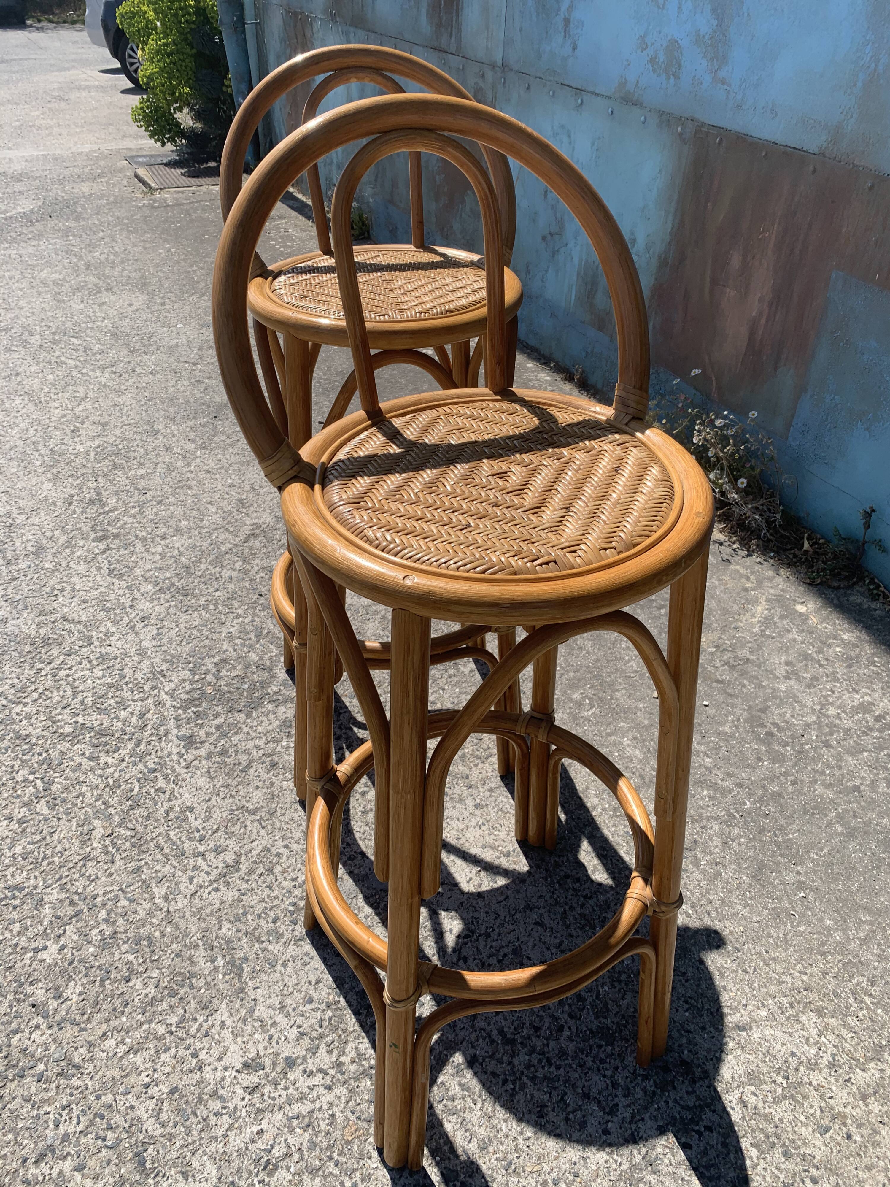 Rattan bar stools