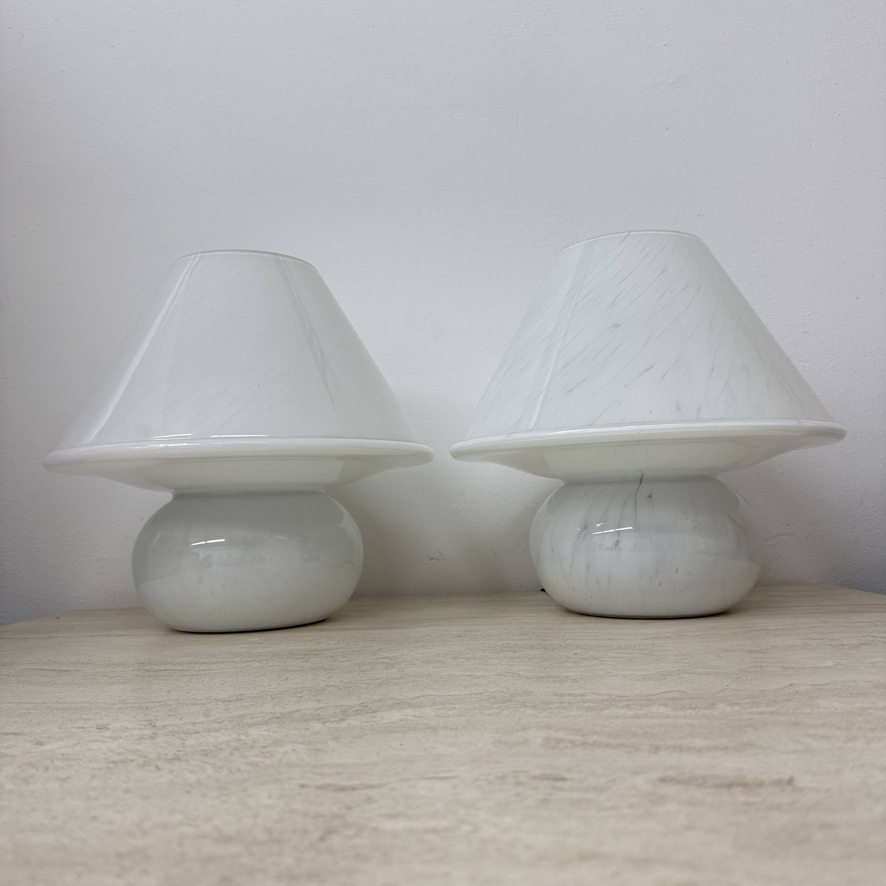 Limburg Glashütte glass table lamp mushroom , 1970’s