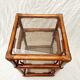 Rattan and smoked glass side table