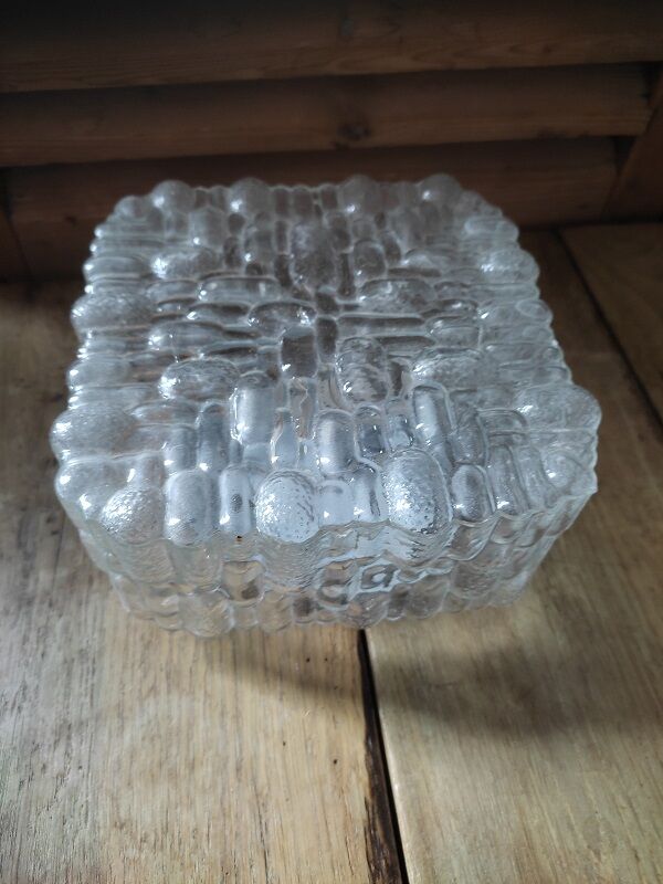 Ceiling lamp glass globe pineapple metal support