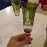 Champagne flutes in colored Nancy crystal