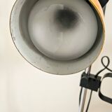 Vintage 1970s floor lamp with 2 spots, chrome, orange and black.