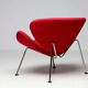 Mid-century modern chair with red and orange slices by Pierre Paulin