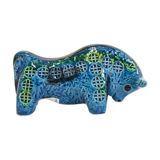 Vintage bull statue, Aldo Londi for Bitossi, Rimini blue series