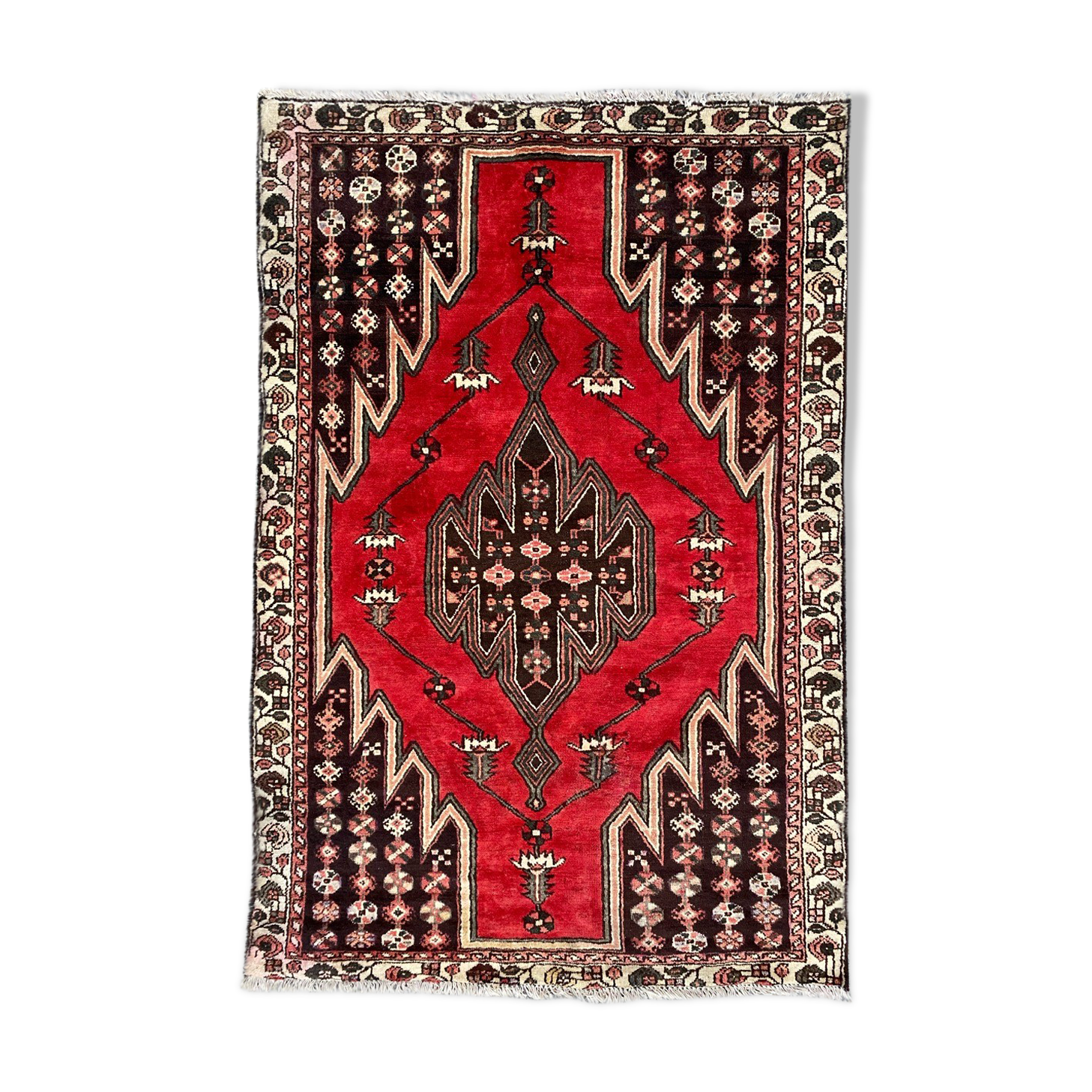 Handmade Persian vintage mazlaghan rug 130x190 cm