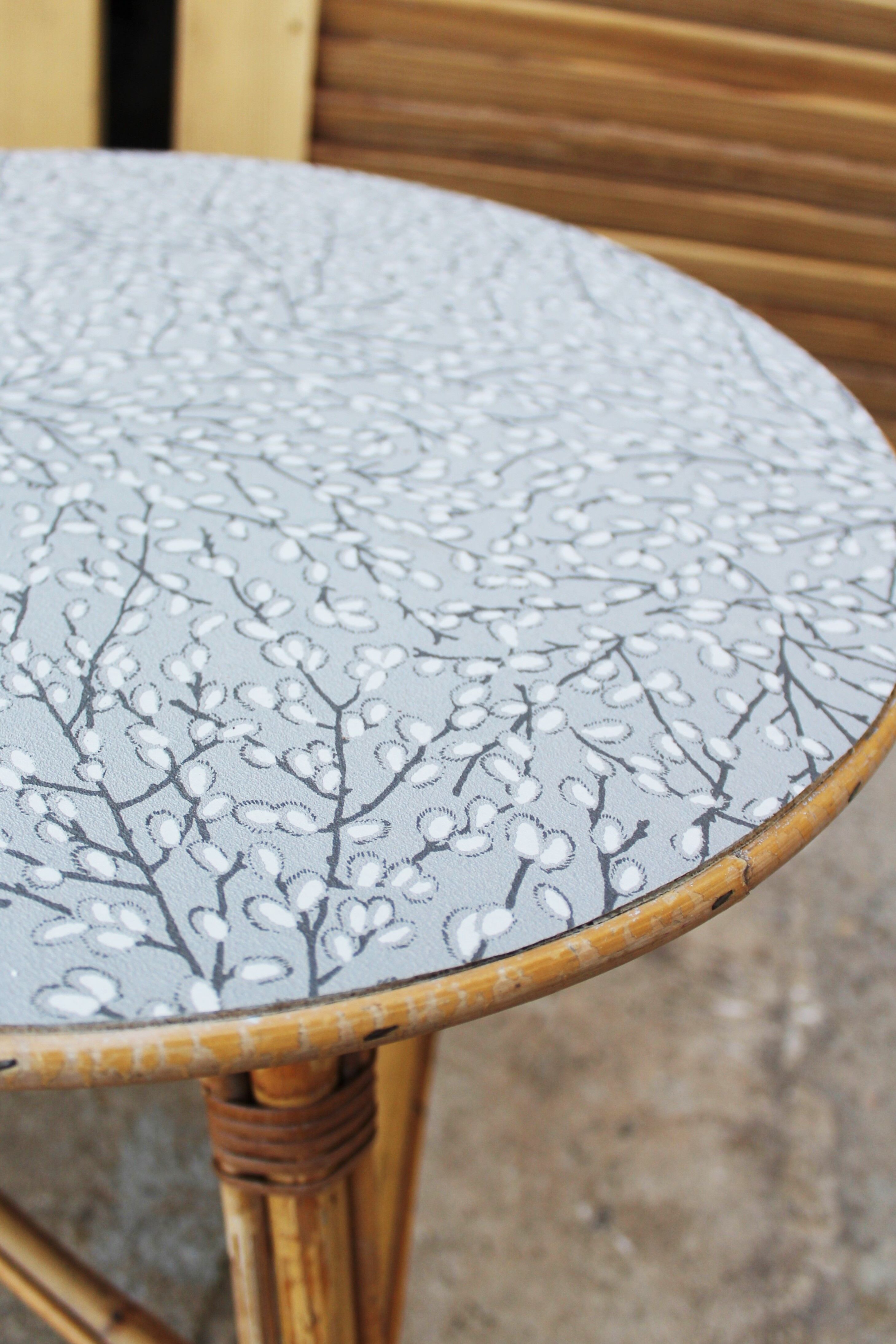 Table en rotin vintage 1960