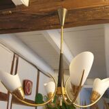 Four-light opaline chandelier
