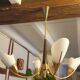 Four-light opaline chandelier