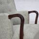 1960s, Danish armchair, original light grey furniture wool, teak wood.