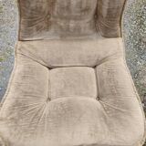 Set of 4 70s velvet bucket chairs