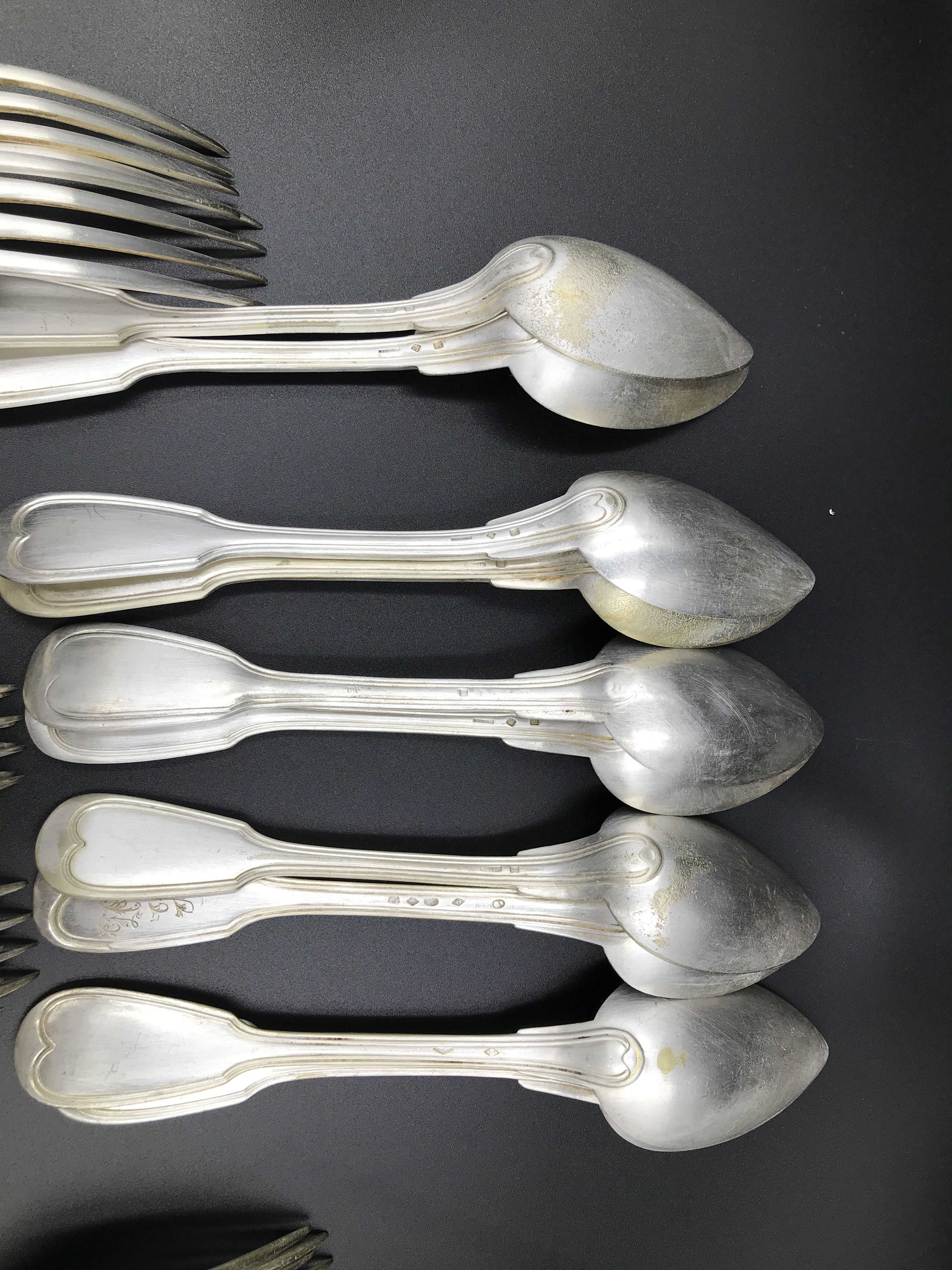 series of 20 old silverware forks and vintage spoons