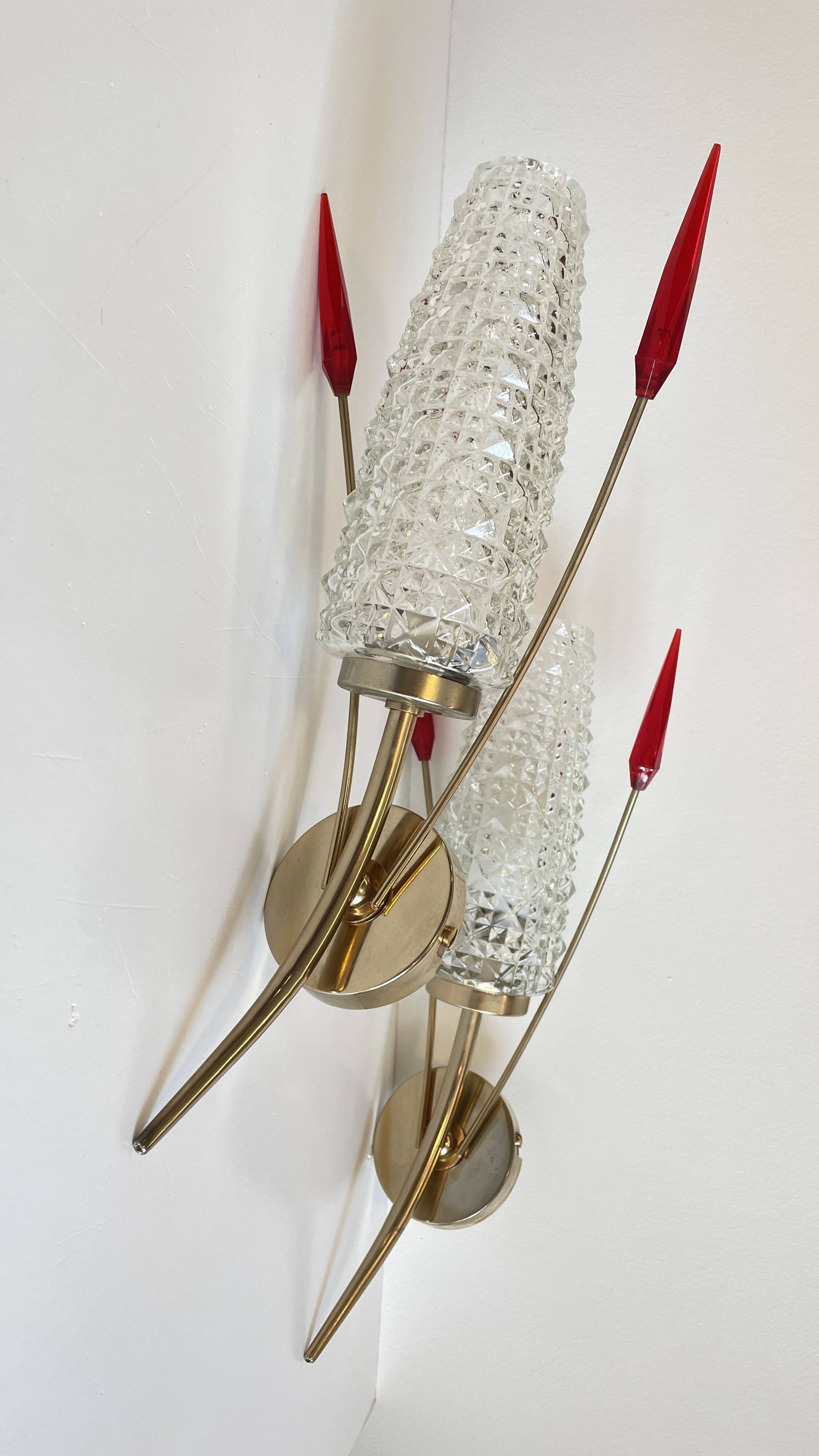 Pair of retro 60s wall lights