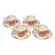 4 Mason's Fruit Basket Coffee Cups and Saucers Made In England