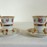 Pair of Japanese porcelain cups and saucers by Ohashi China
