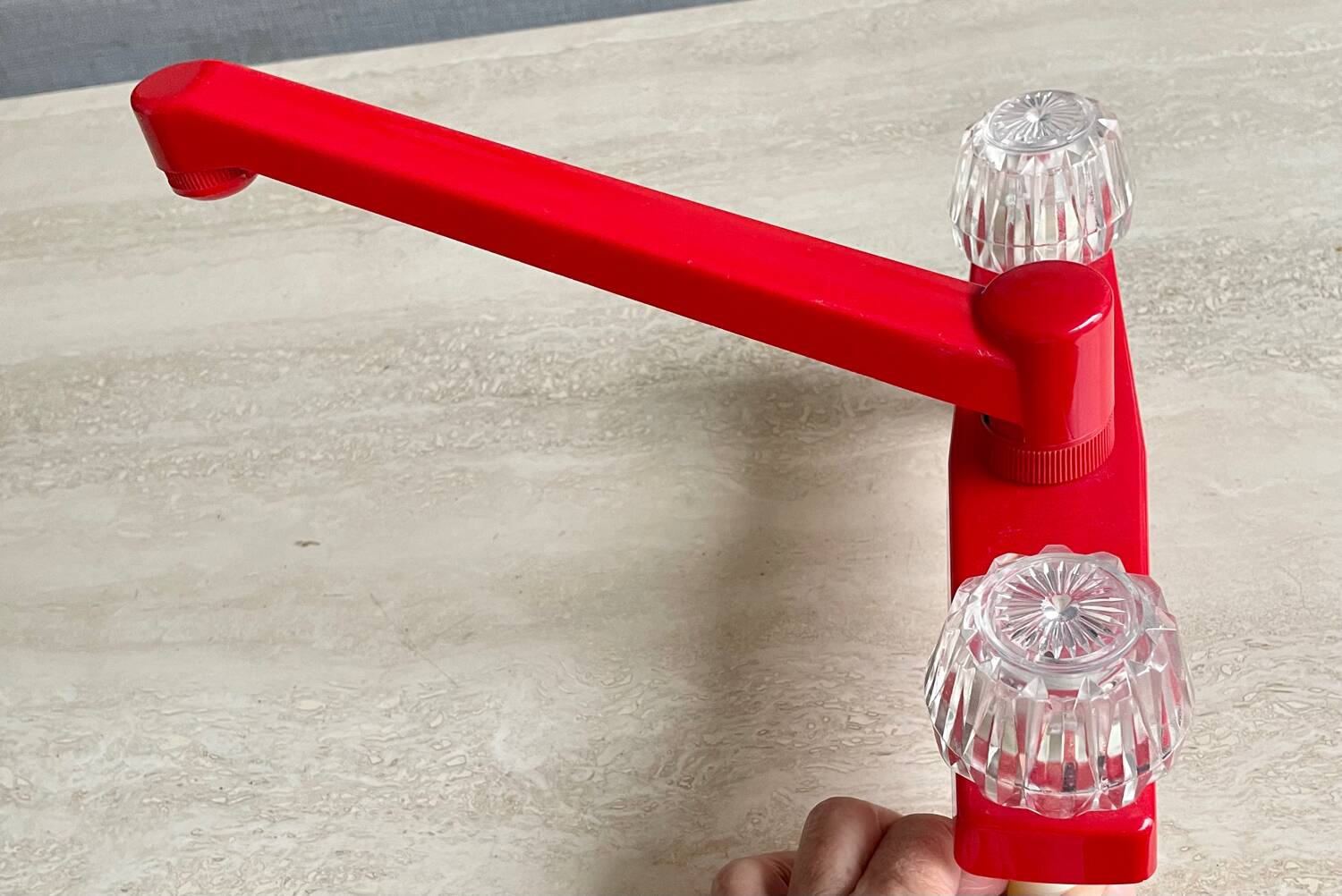 Red vintage faucet