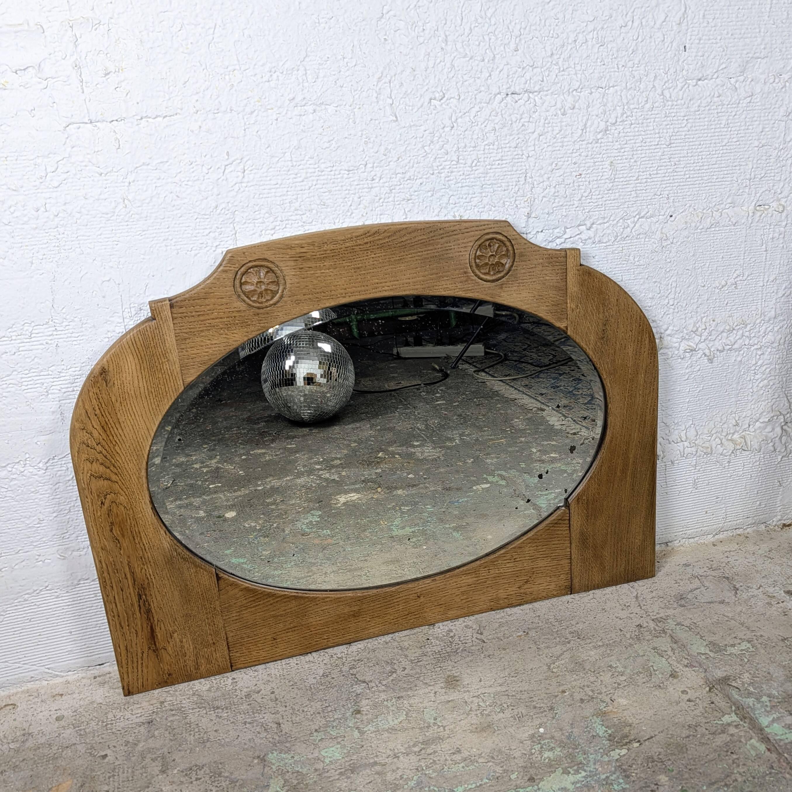 Carved oak mirror - 1930s