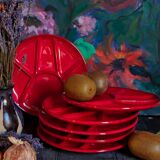 Six ceramic plates with vintage compartments