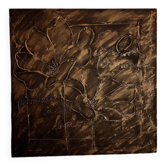 Tableau fleur bronze