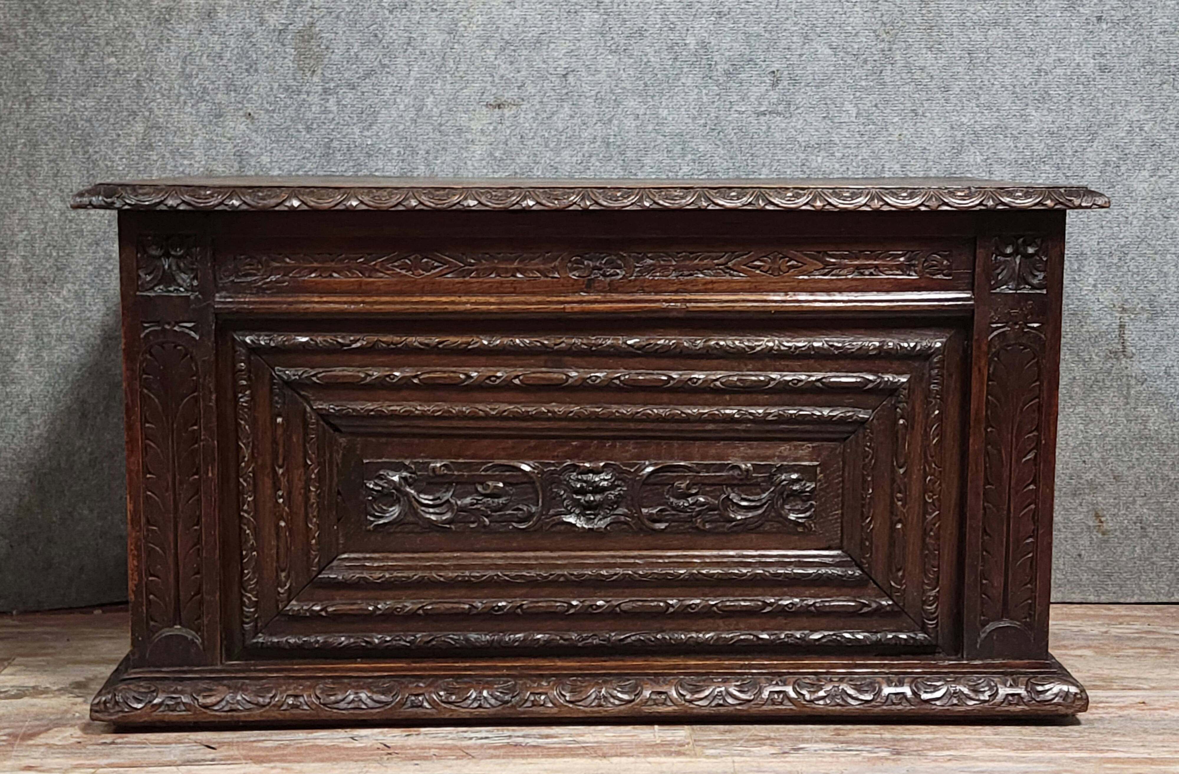 Louis XIII period solid oak chest