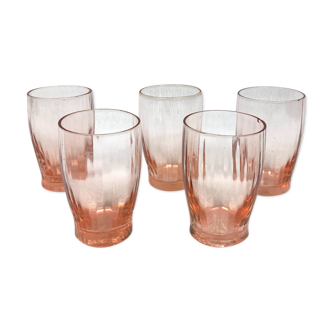 Lot of 5 shot glasses Rosaline Arcoroc