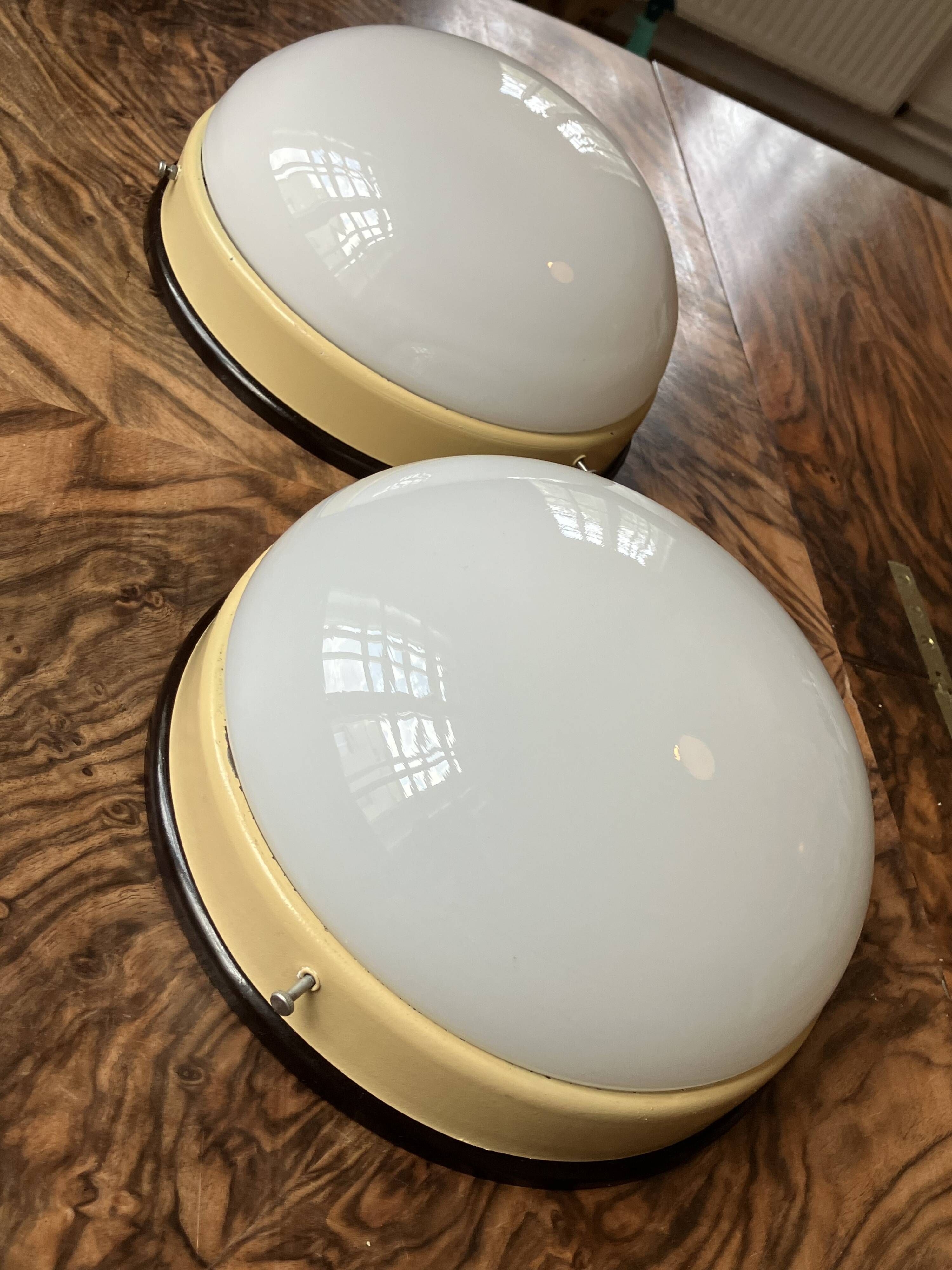 Functionalist / Bauhaus Flush Mount or Wall Lamp, 1940s