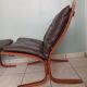 Fauteuil Ingmar Relling chauffeuses et Ottoman bois vintage scandinave