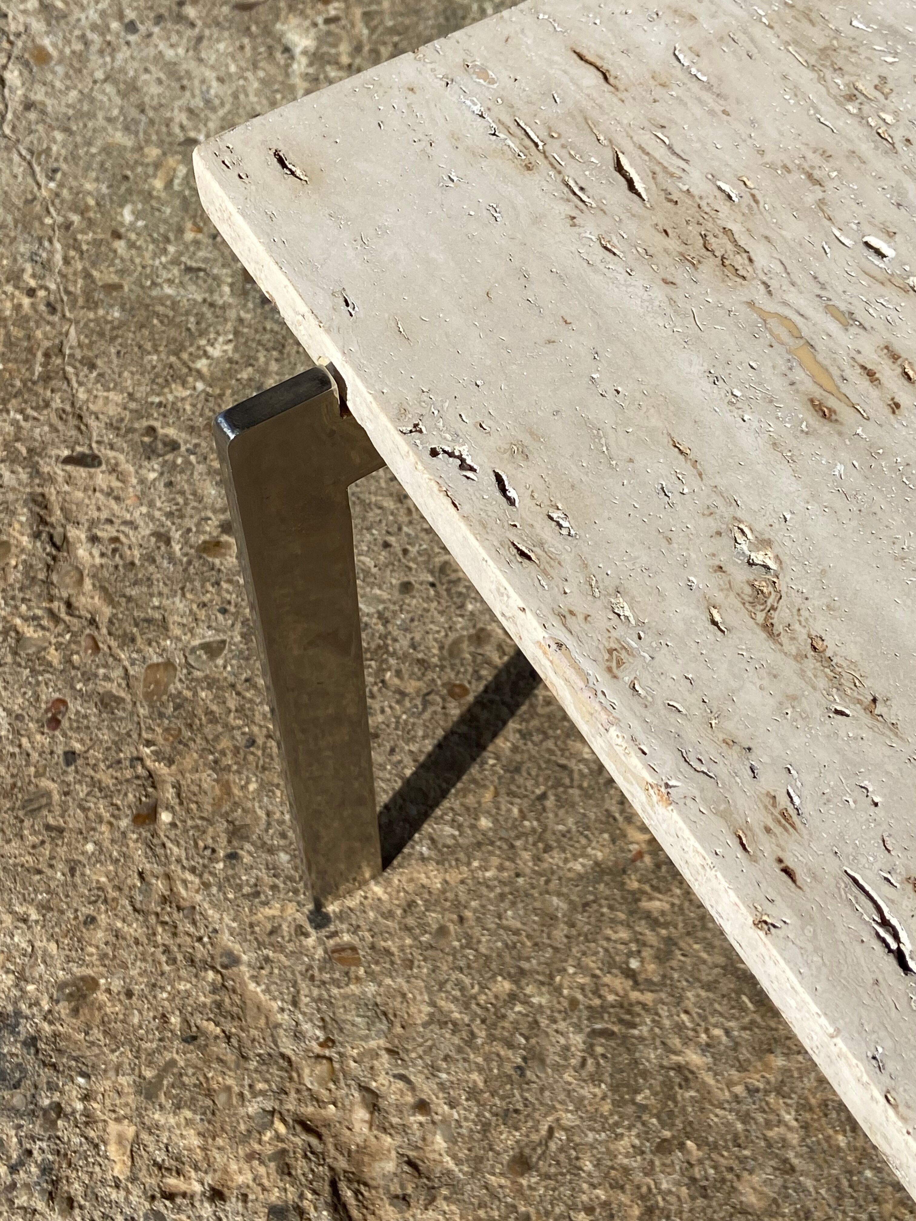 1970 rectangular travertine coffee table