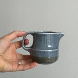 Small sauce boat, blue speckled ceramic creamer