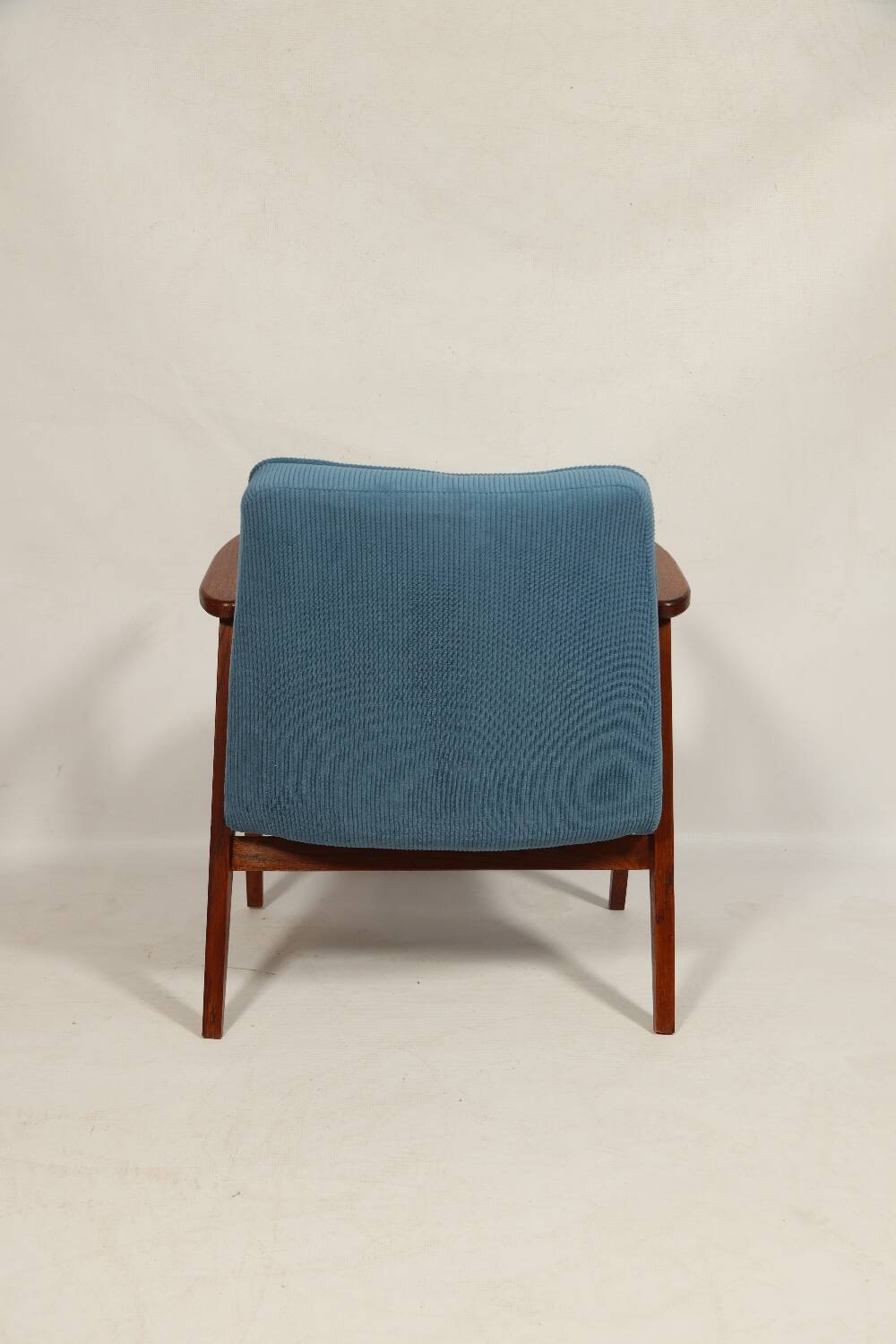 Fauteuil vintage en velours côtelé Revêtement bleu océan