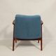 Vintage corduroy armchair Ocean blue upholstery